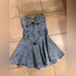 SHEIN. Denim Strapless Mini Dress Size S